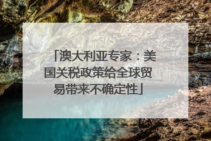 澳大利亚专家：美国关税政策给全球贸易带来不确定性