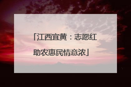 江西宜黄：志愿红助农惠民情意浓