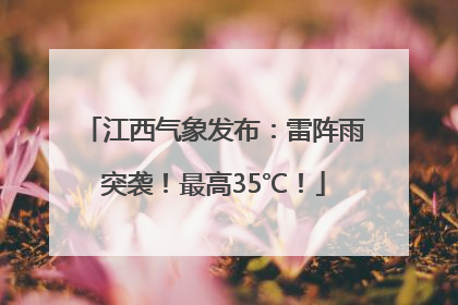 江西气象发布：雷阵雨突袭！最高35℃！