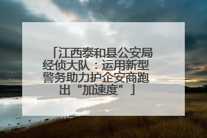 江西泰和县公安局经侦大队：运用新型警务助力护企安商跑出“加速度”