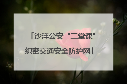 沙洋公安“三堂课”织密交通安全防护网