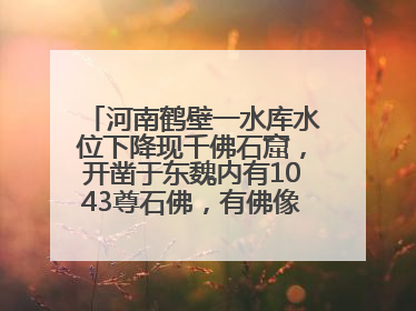 河南鹤壁一水库水位下降现千佛石窟，开凿于东魏内有1043尊石佛，有佛像首部消失，水库管理方回应
