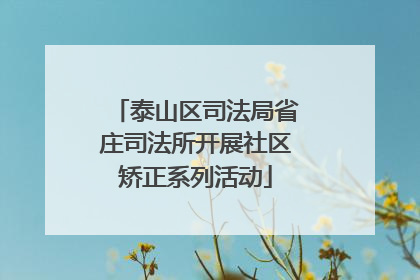 泰山区司法局省庄司法所开展社区矫正系列活动