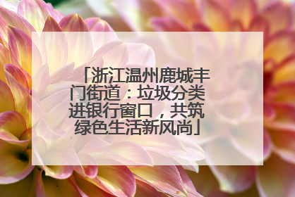 浙江温州鹿城丰门街道：垃圾分类进银行窗口，共筑绿色生活新风尚