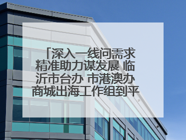 深入一线问需求 精准助力谋发展 临沂市台办 市港澳办商城出海工作组到平邑县走访调研