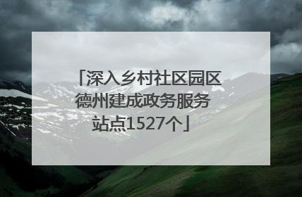 深入乡村社区园区 德州建成政务服务站点1527个