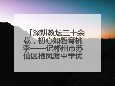 深耕教坛三十余载，初心如磐育桃李——记郴州市苏仙区栖凤渡中学优秀教师黄辉华