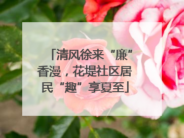清风徐来“廉”香漫，花堤社区居民“趣”享夏至