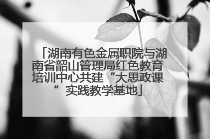 湖南有色金属职院与湖南省韶山管理局红色教育培训中心共建“大思政课”实践教学基地