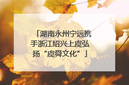 湖南永州宁远携手浙江绍兴上虞弘扬“虞舜文化”
