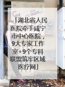 湖北省人民医院牵手咸宁市中心医院，9大专家工作室+9个专科联盟筑牢区域医疗网