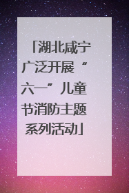 湖北咸宁广泛开展“六一”儿童节消防主题系列活动