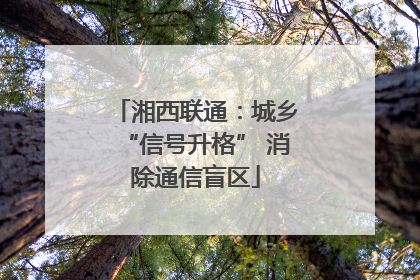 湘西联通：城乡“信号升格” 消除通信盲区