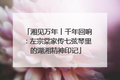 湘见万年丨千年回响：左宗棠家传七弦琴里的湖湘精神印记