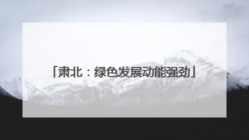 肃北：绿色发展动能强劲