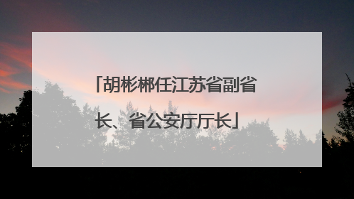 胡彬郴任江苏省副省长、省公安厅厅长