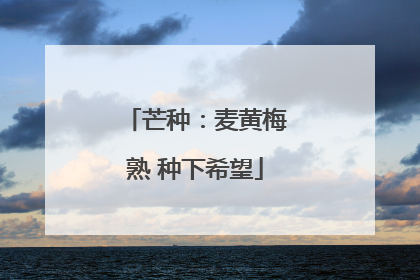 芒种：麦黄梅熟 种下希望