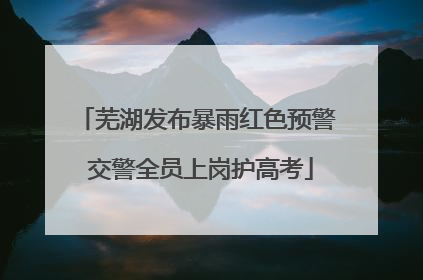 芜湖发布暴雨红色预警 交警全员上岗护高考