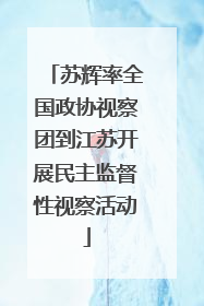 苏辉率全国政协视察团到江苏开展民主监督性视察活动