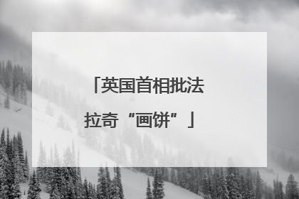 英国首相批法拉奇“画饼”