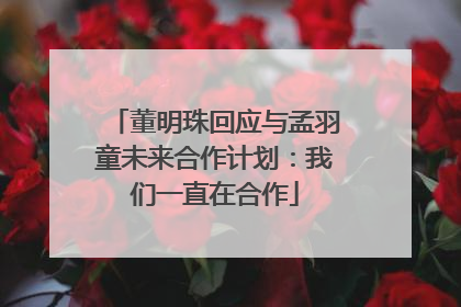 董明珠回应与孟羽童未来合作计划：我们一直在合作
