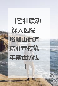 警社联动深入医院 珞珈山街道精准宣传筑牢禁毒防线