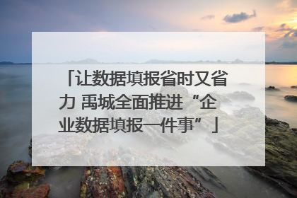 让数据填报省时又省力 禹城全面推进“企业数据填报一件事”