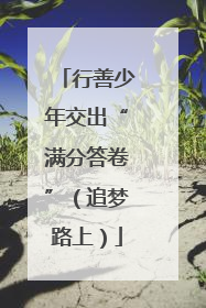 行善少年交出“满分答卷”（追梦路上）
