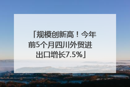 规模创新高！今年前5个月四川外贸进出口增长7.5%
