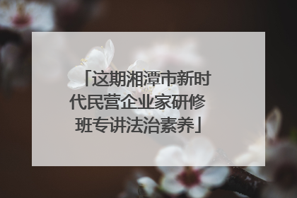 这期湘潭市新时代民营企业家研修班专讲法治素养