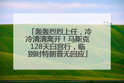 轰轰烈烈上任，冷冷清清离开！马斯克128天白宫行，临别时特朗普无回应