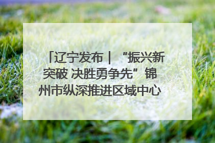 辽宁发布｜“振兴新突破 决胜勇争先”锦州市纵深推进区域中心城市建设 打造高质量发展新增长极