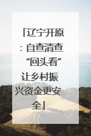辽宁开原：自查清查“回头看” 让乡村振兴资金更安全