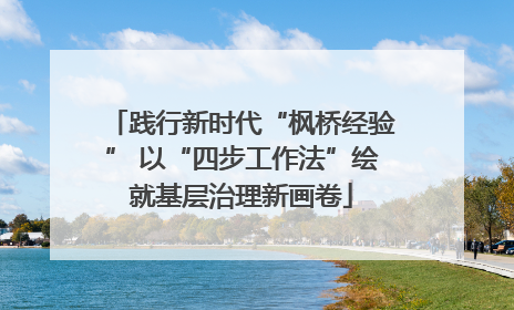 践行新时代“枫桥经验” 以“四步工作法”绘就基层治理新画卷