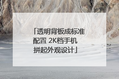 透明背板成标准配置 2K档手机拼起外观设计