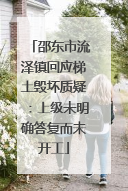邵东市流泽镇回应梯土毁坏质疑：上级未明确答复而未开工