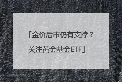 金价后市仍有支撑？关注黄金基金ETF