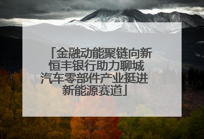 金融动能聚链向新 恒丰银行助力聊城汽车零部件产业挺进新能源赛道