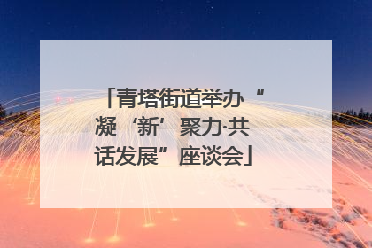 青塔街道举办“凝‘新’聚力·共话发展”座谈会