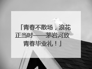 青春不散场，浪花正当时——茅岩河致青春毕业礼！