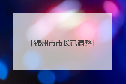 锦州市市长已调整