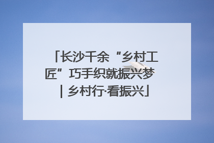 长沙千余“乡村工匠”巧手织就振兴梦｜乡村行·看振兴