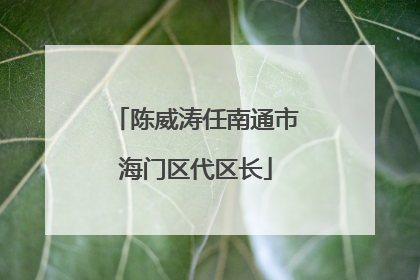 陈威涛任南通市海门区代区长
