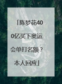 陈梦花400亿买下奥运会单打名额？本人回应