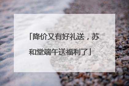 降价又有好礼送，苏和堂端午送福利了