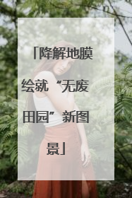 降解地膜绘就“无废田园”新图景