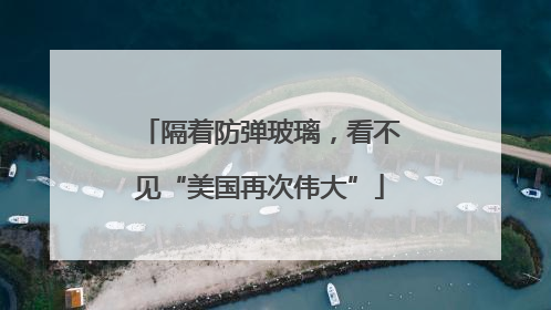 隔着防弹玻璃，看不见“美国再次伟大”