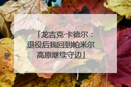 龙吉克·卡德尔：退役后我回到帕米尔高原继续守边
