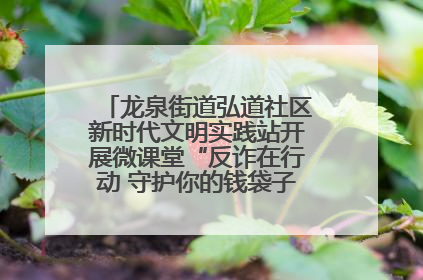 龙泉街道弘道社区新时代文明实践站开展微课堂“反诈在行动 守护你的钱袋子”反诈宣讲活动