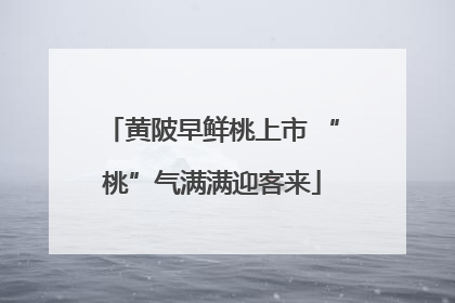 黄陂早鲜桃上市 “桃”气满满迎客来